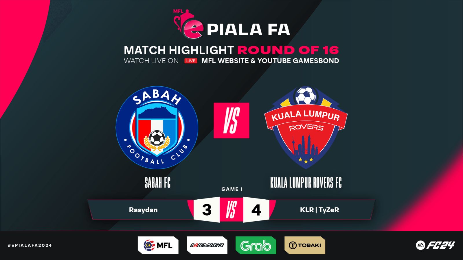 Malaysian Football League - ePiala FA 2024 - Pusingan 16 Perlawanan 1 ...